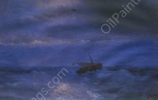 Caucasus from the Sea by Ivan Konstantinovich Aivazovsky - Hand-Painted Oil Painting Reproduction