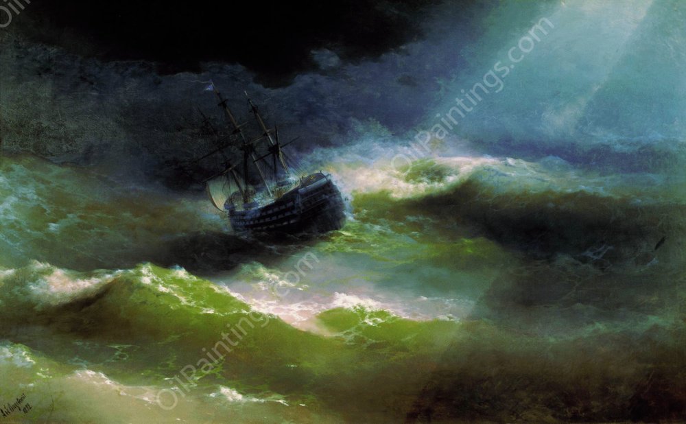 Empress Maria in a Storm by Ivan Konstantinovich Aivazovsky - Hand-Painted Oil Painting Reproduction