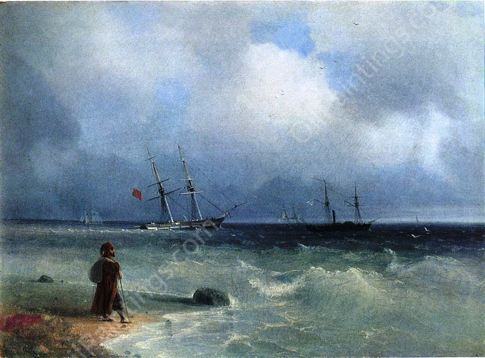 Seashore by Ivan Konstantinovich Aivazovsky - Hand-Painted Oil Painting Reproduction