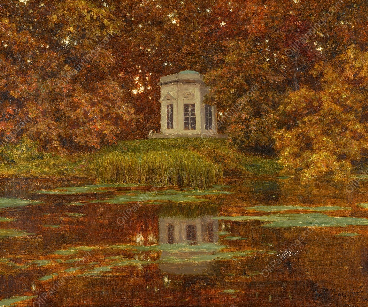 Pond in the Park at Versailles by Ivan Fedorovich Choultse - Hand-Painted Oil Painting Reproduction