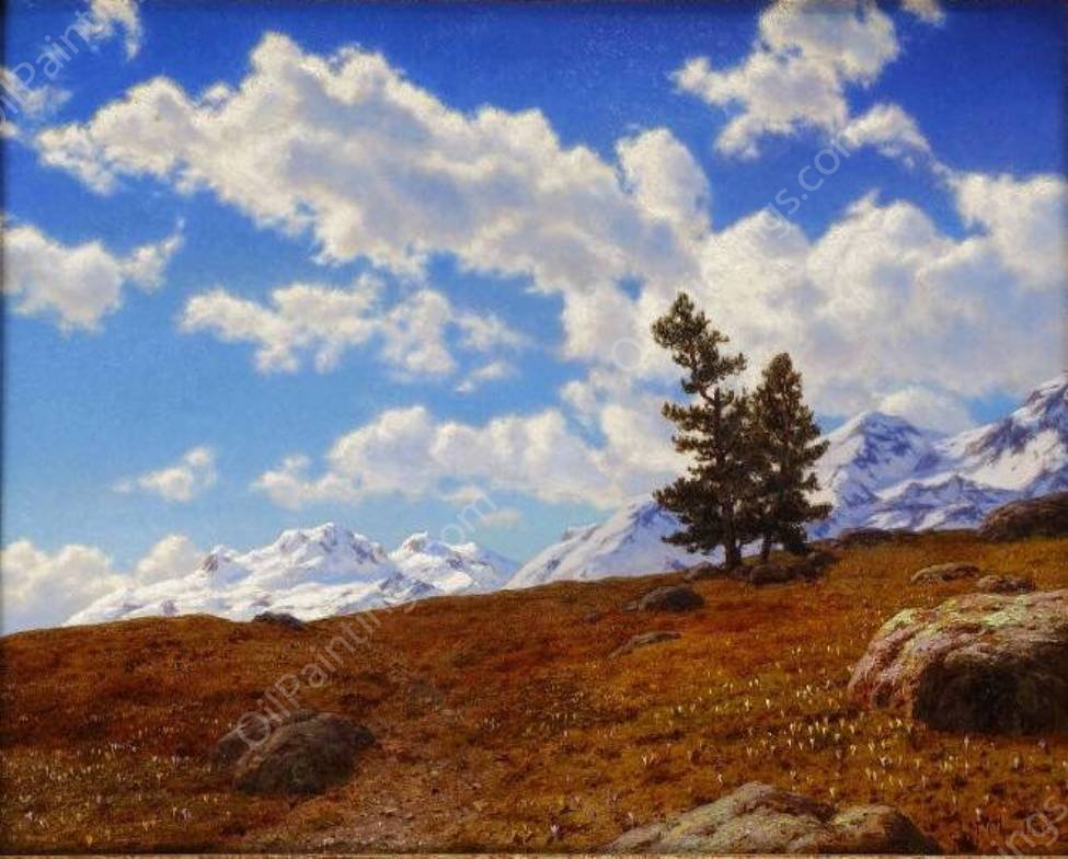 Printemps dans les Alpes Engadines by Ivan Fedorovich Choultse - Hand-Painted Oil Painting Reproduction