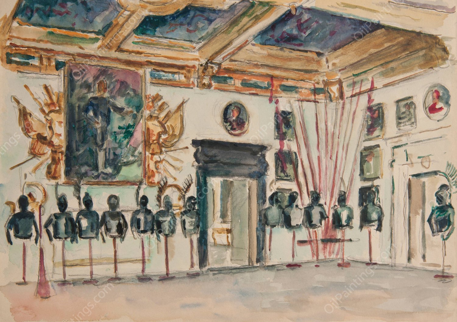 Sala Stolowa w Palacu w Podhorcach.  by Ivan Ivanec - Hand-Painted Oil Painting Reproduction