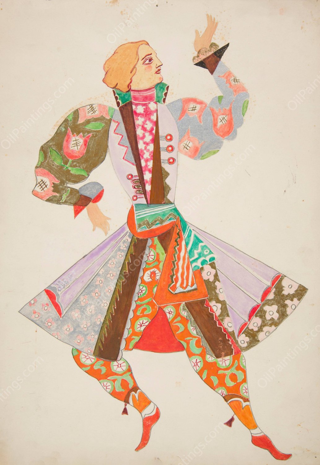 Tancerz w stroju wschodnim by Ivan Ivanec - Hand-Painted Oil Painting Reproduction