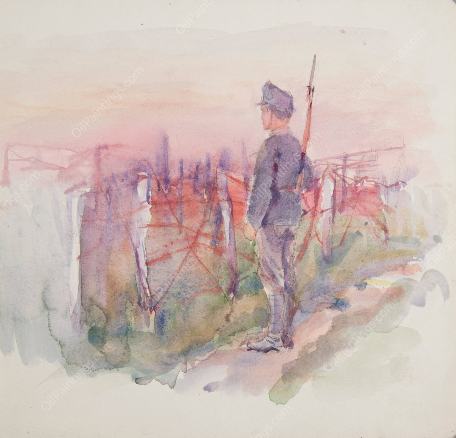 Zolnierz Legionu Ukrainskich Strzelcow Siczowych  by Ivan Ivanec - Hand-Painted Oil Painting Reproduction