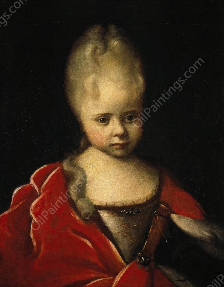 Portrait of Grand Duchess Yelizaveta Petrovna as a Child by Ivan Nikitich Nikitin - Hand-Painted Oil Painting Reproduction