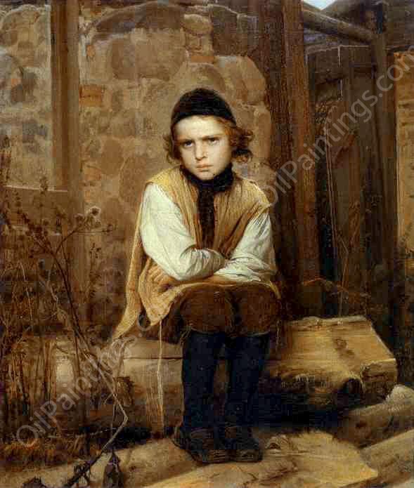 Insulted Jewish Boy by Ivan Nikolaevich Kramskoy - Hand-Painted Oil Painting Reproduction