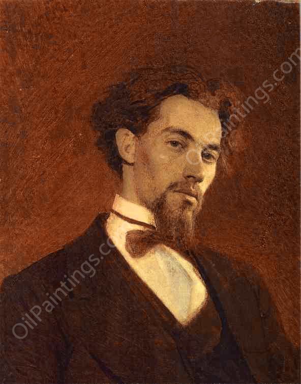 Portrait of the Artist Konstantin Savitsky by Ivan Nikolaevich Kramskoy - Hand-Painted Oil Painting Reproduction