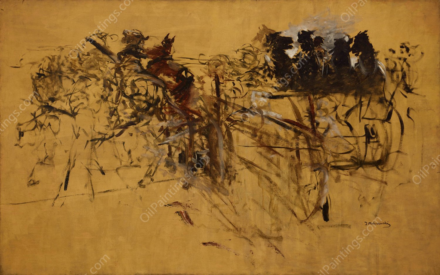 Ploughing  by Jacek Malczewski - Hand-Painted Oil Painting Reproduction