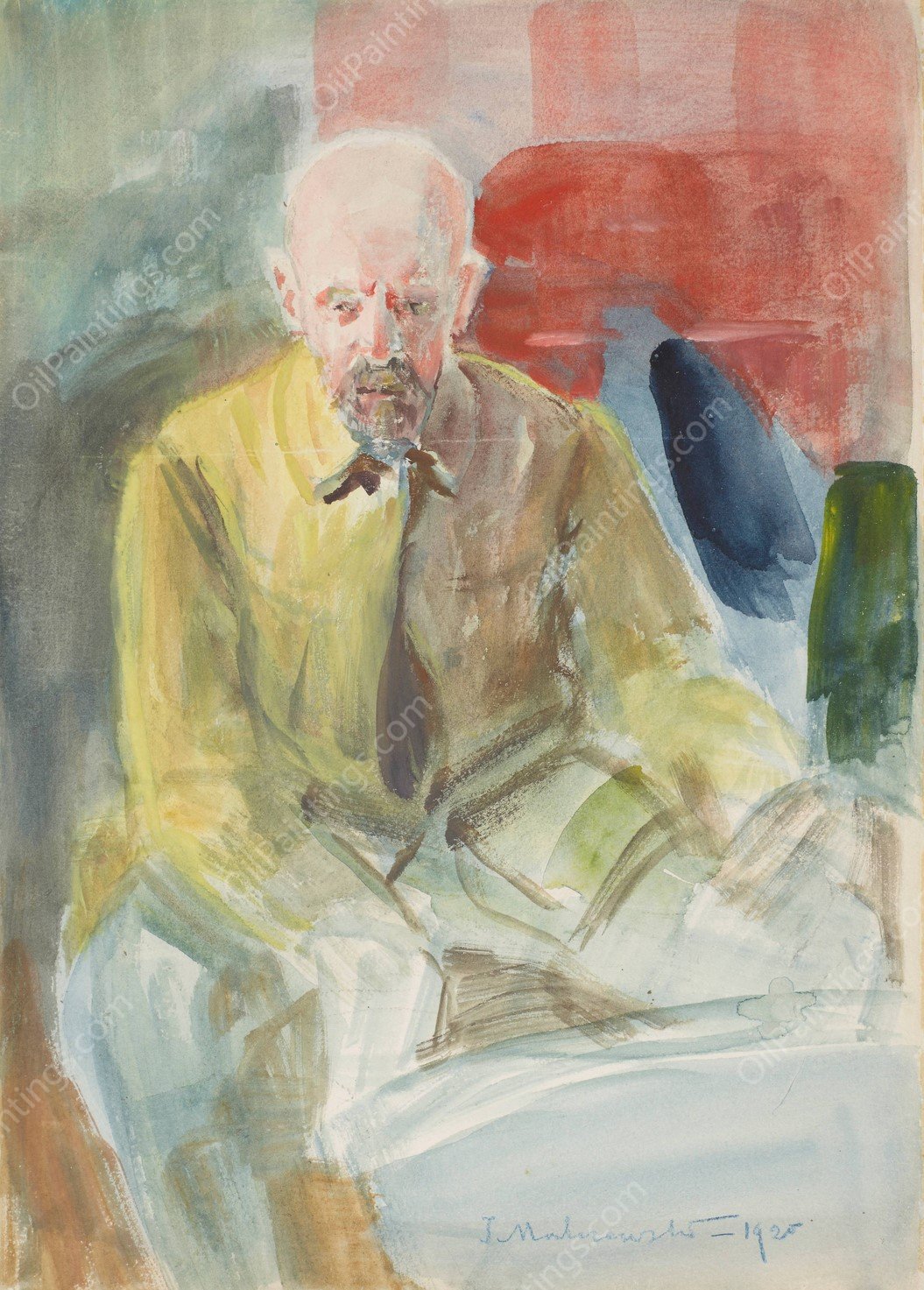 Self-portrait  by Jacek Malczewski - Hand-Painted Oil Painting Reproduction