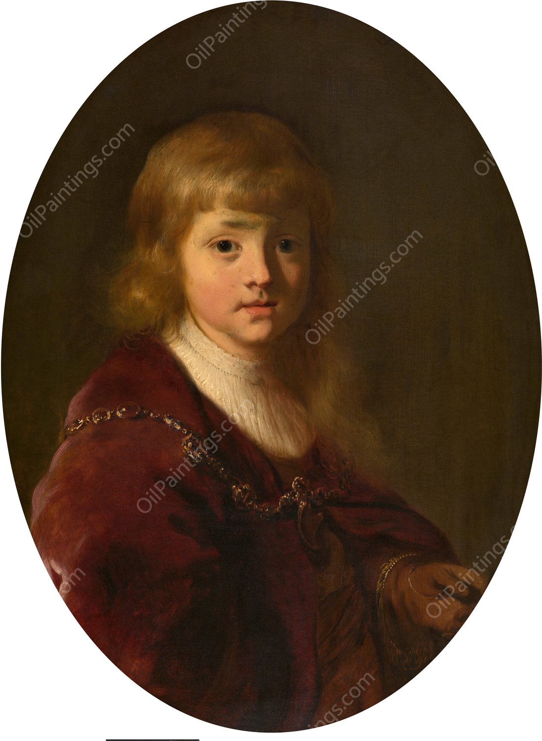 Portrait of a Boy  by Jacob Adriaensz Backer - Hand-Painted Oil Painting Reproduction