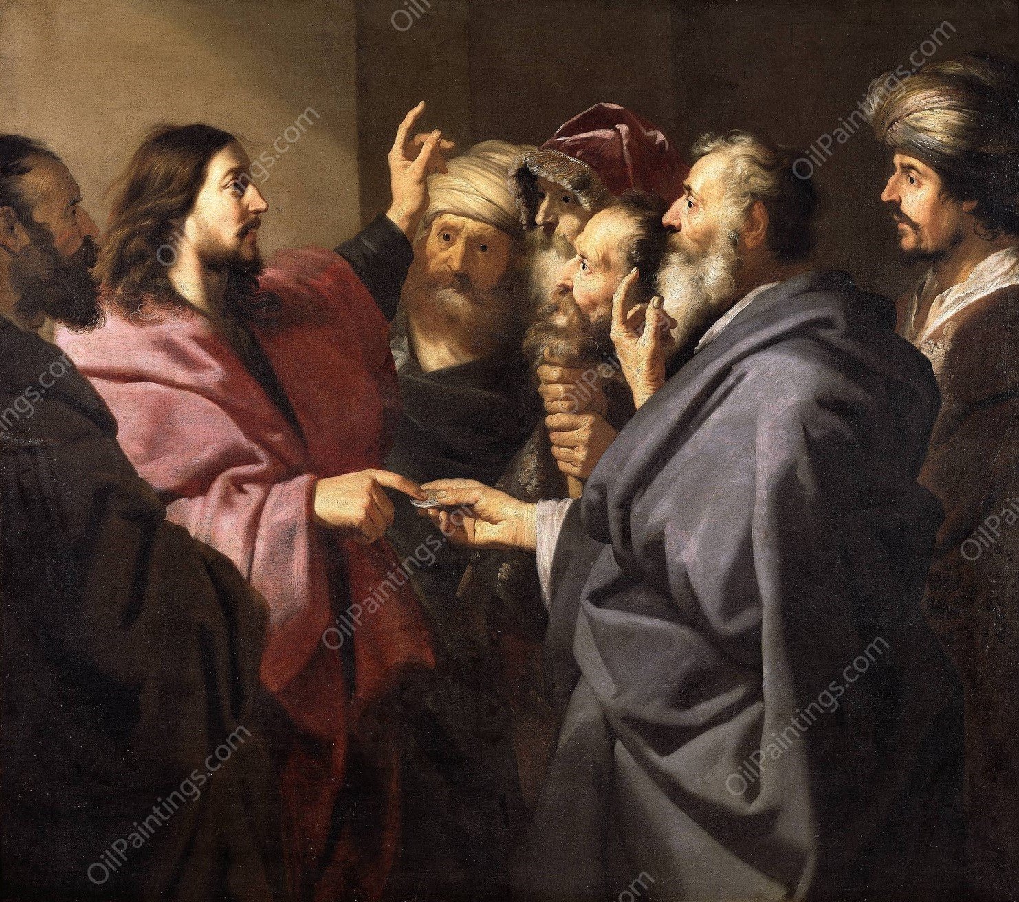 The Tribute Money  by Jacob Adriaensz Backer - Hand-Painted Oil Painting Reproduction