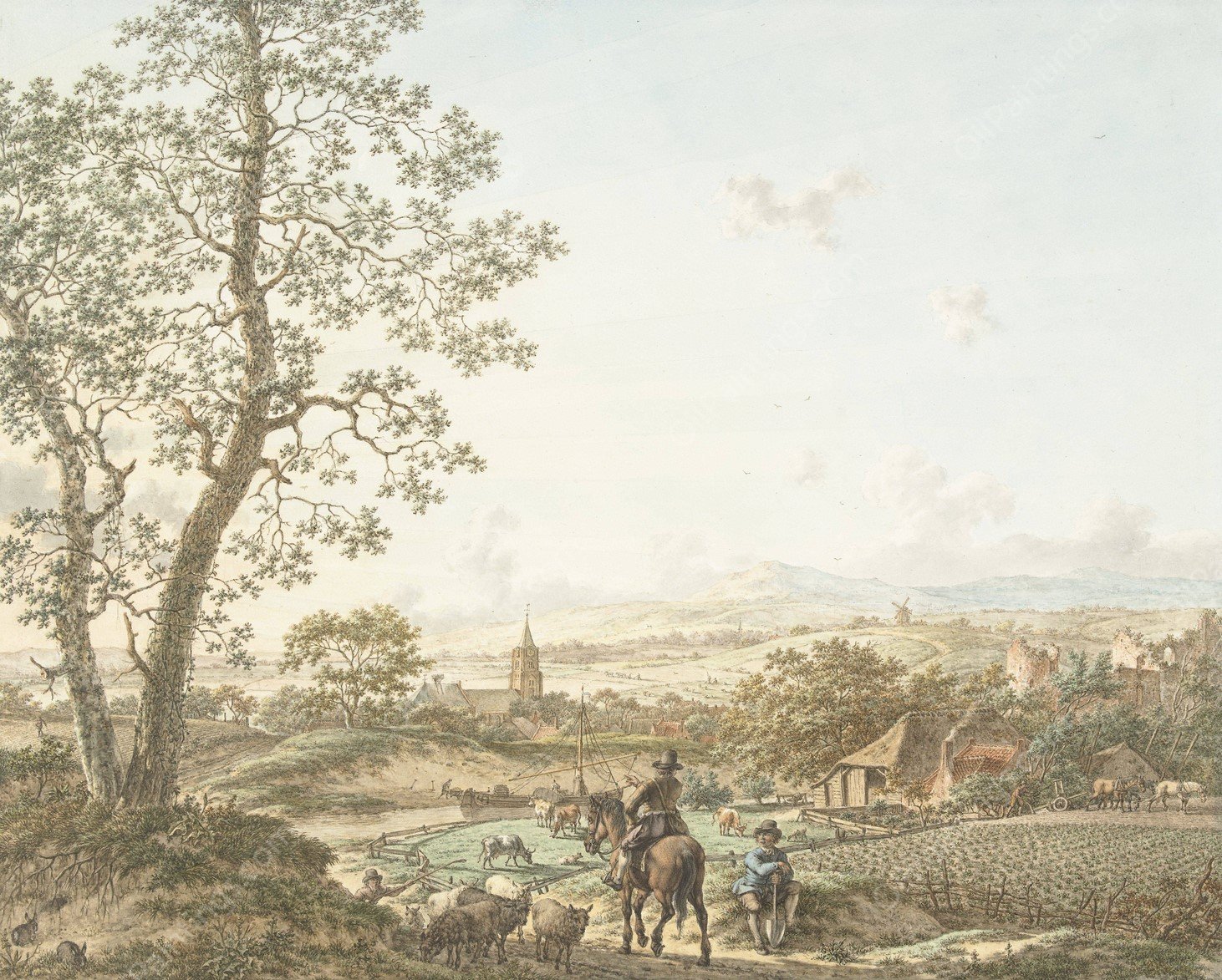 Lente, morgen en aarde  by Jacob Cats - Hand-Painted Oil Painting Reproduction