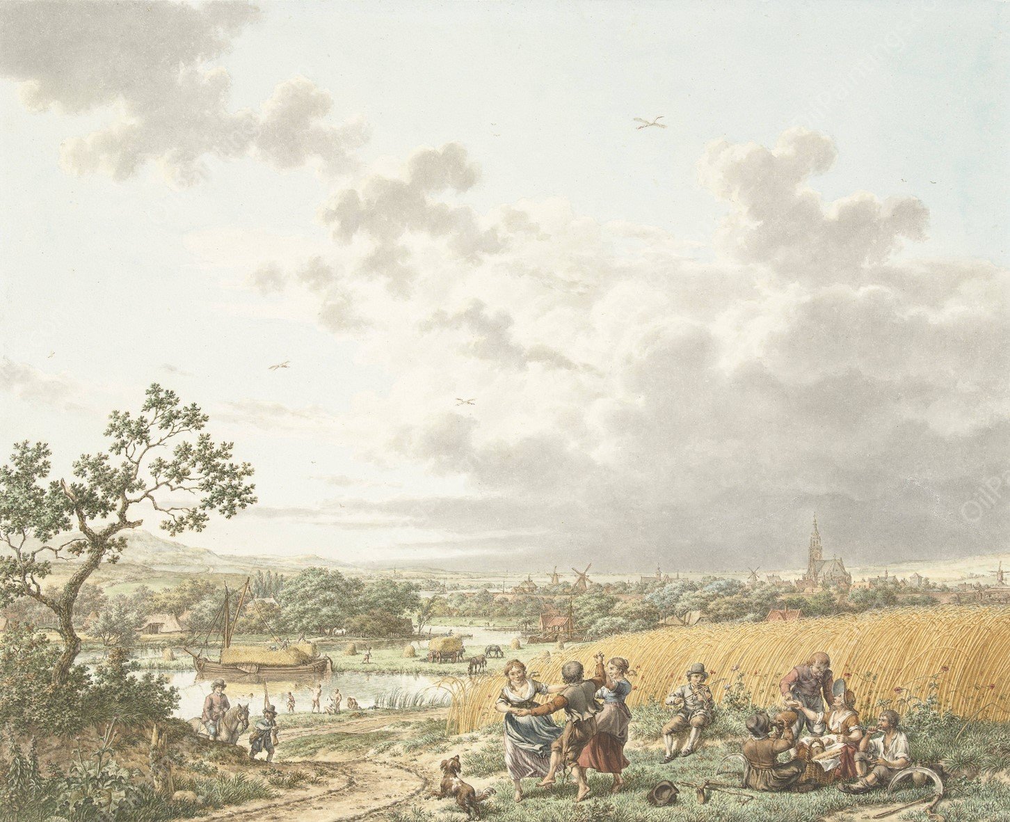 Zomer, middag en lucht  by Jacob Cats - Hand-Painted Oil Painting Reproduction