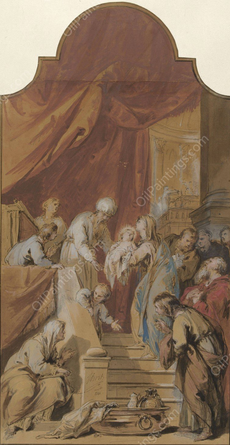 De Opdracht in de tempel  by Jacob De Wit - Hand-Painted Oil Painting Reproduction