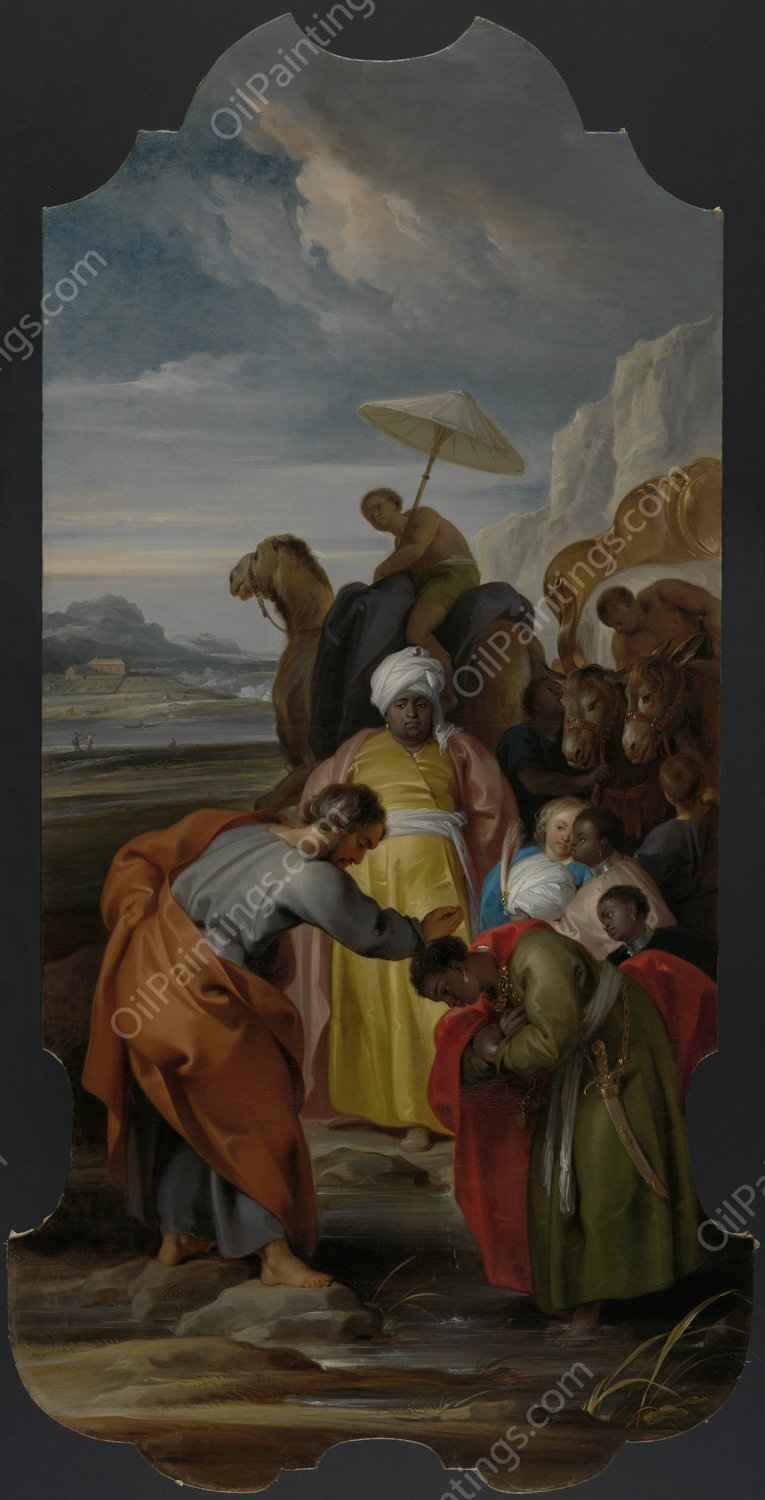 Saint Philip Baptizes the Eunuch  by Jacob De Wit - Hand-Painted Oil Painting Reproduction