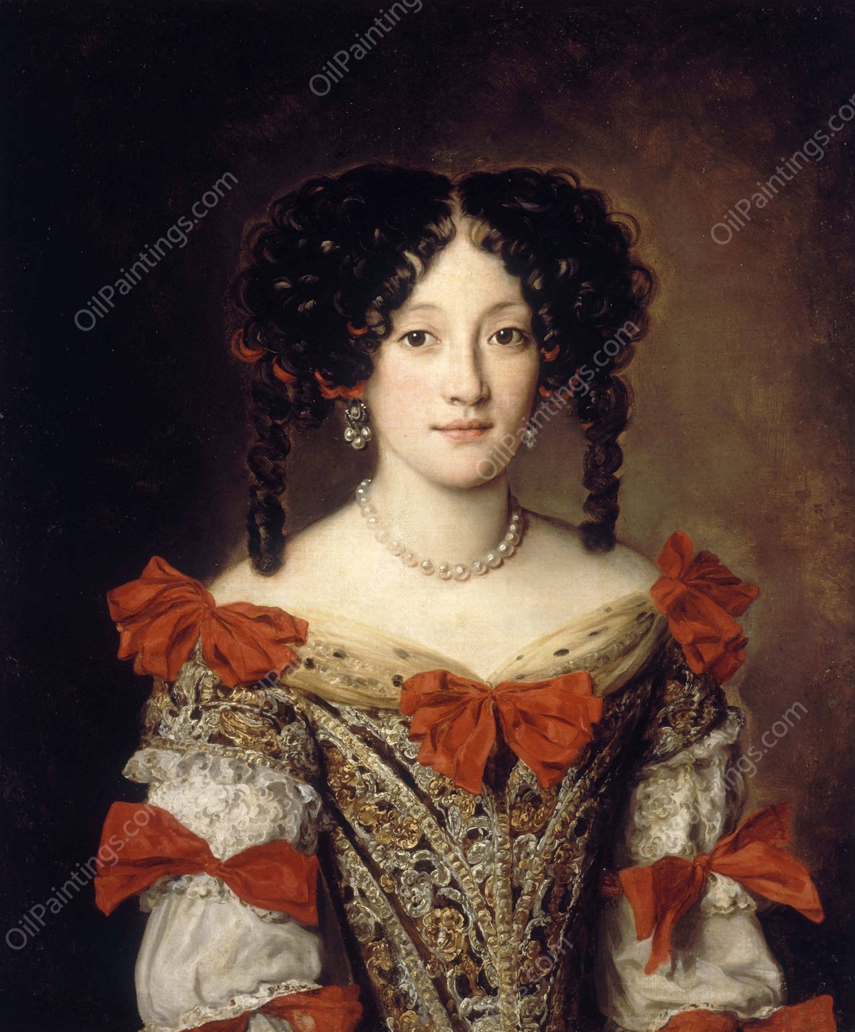 Portrait de femme  by Jacob Ferdinand Voet - Hand-Painted Oil Painting Reproduction