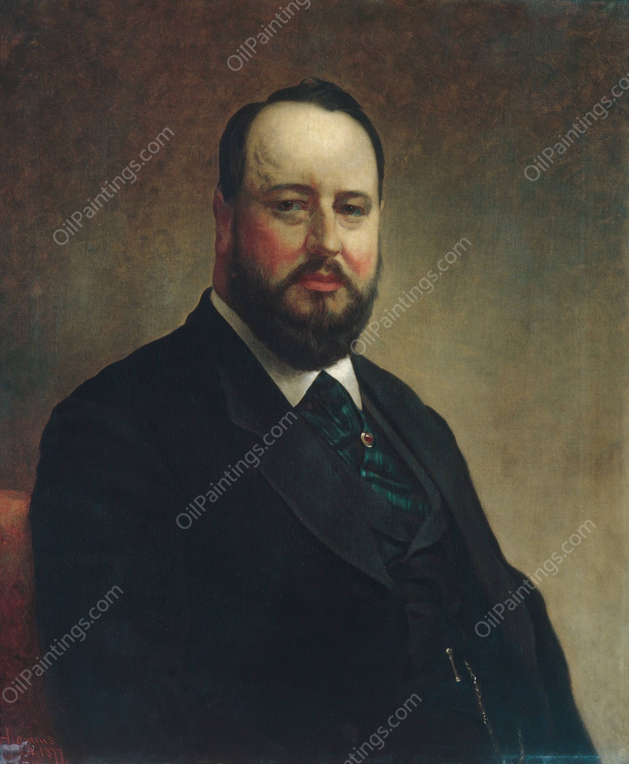 Joseph W. Drexel  by Jacob Hart Lazarus - Hand-Painted Oil Painting Reproduction