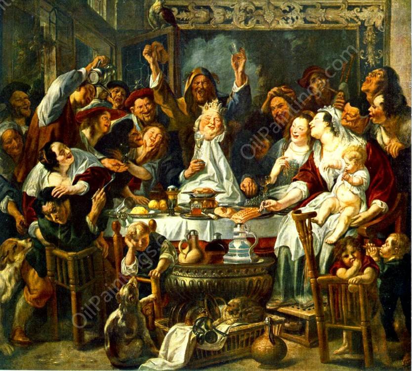 The King Drinks by Jacob Jordaens - Hand-Painted Oil Painting Reproduction