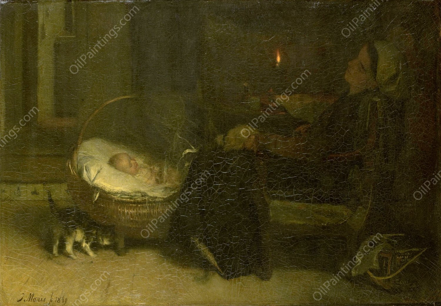 Tired Out  by Jacob Maris - Hand-Painted Oil Painting Reproduction