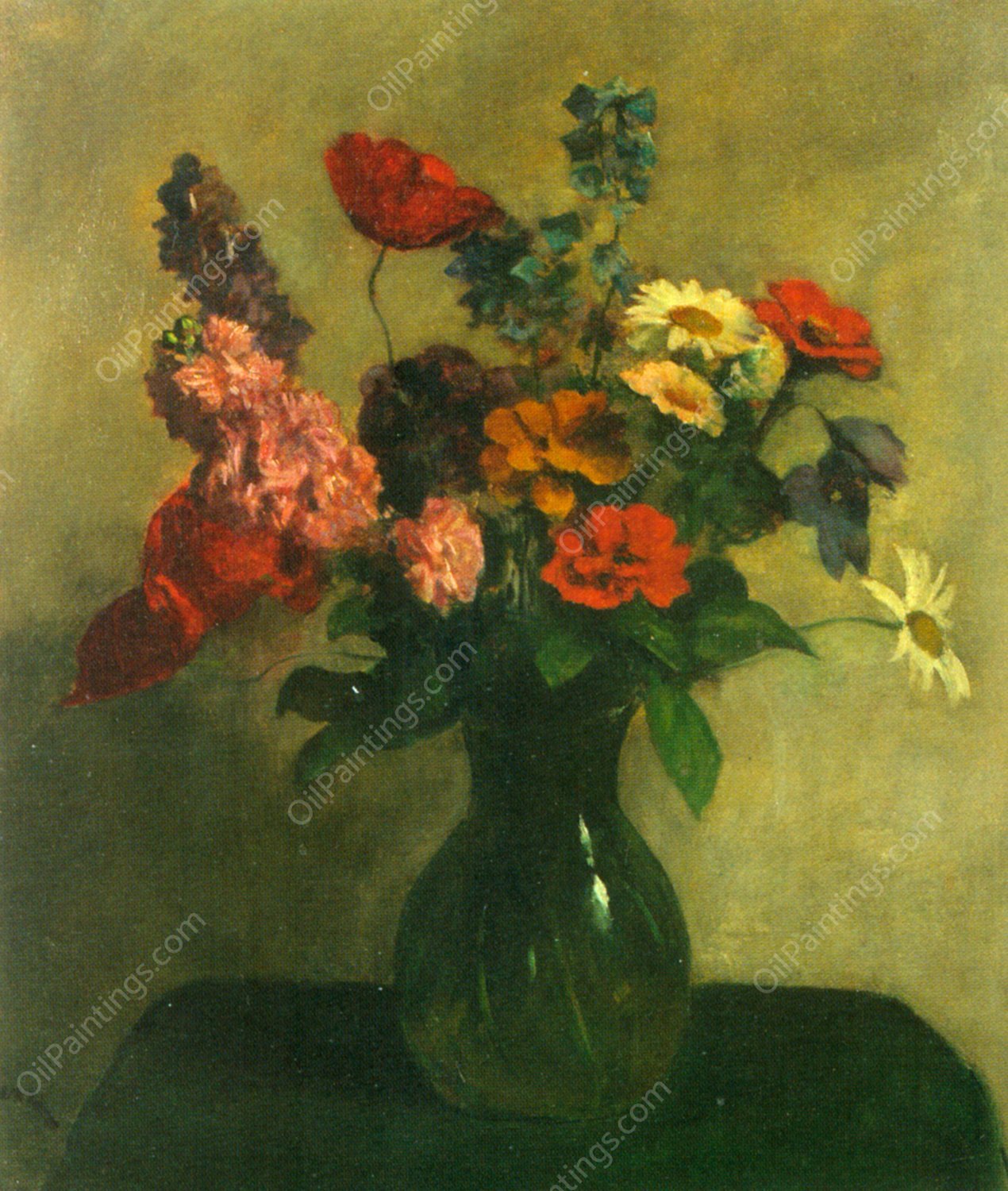 Mixed Summer Flowers by Jacob Simon Hendrik Kever - Hand-Painted Oil Painting Reproduction