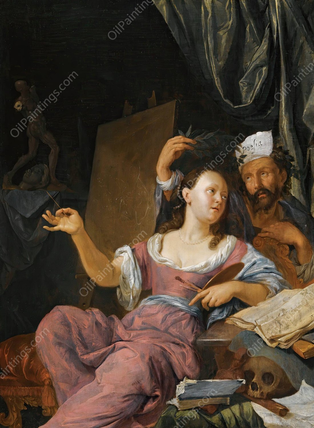 An Allegory Of The Arts, Or 'painting Being Crowned By Poetry' by Jacob Toorenvliet - Hand-Painted Oil Painting Reproduction
