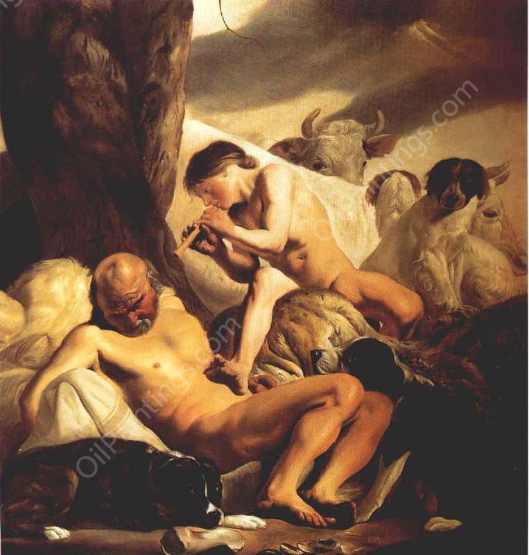 Mercury, Argus and Io by Jacob Van Campen - Hand-Painted Oil Painting Reproduction