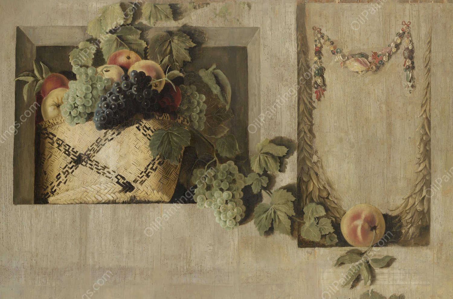 Still Life with Fruit and Flower Garlands  by Jacob Van Campen - Hand-Painted Oil Painting Reproduction