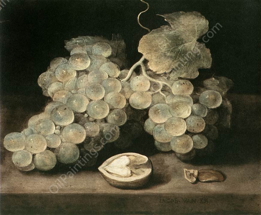 Grape with Walnut by Jacob Van Es - Hand-Painted Oil Painting Reproduction