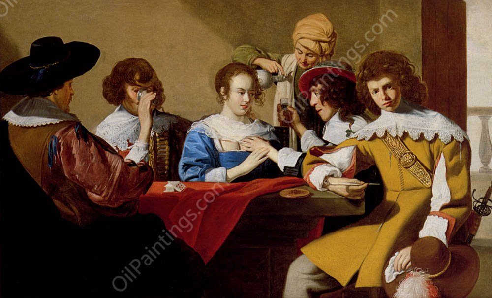 An Interior With Soldiers Drinking And Smoking by Jacob Van Oost The Elder - Hand-Painted Oil Painting Reproduction
