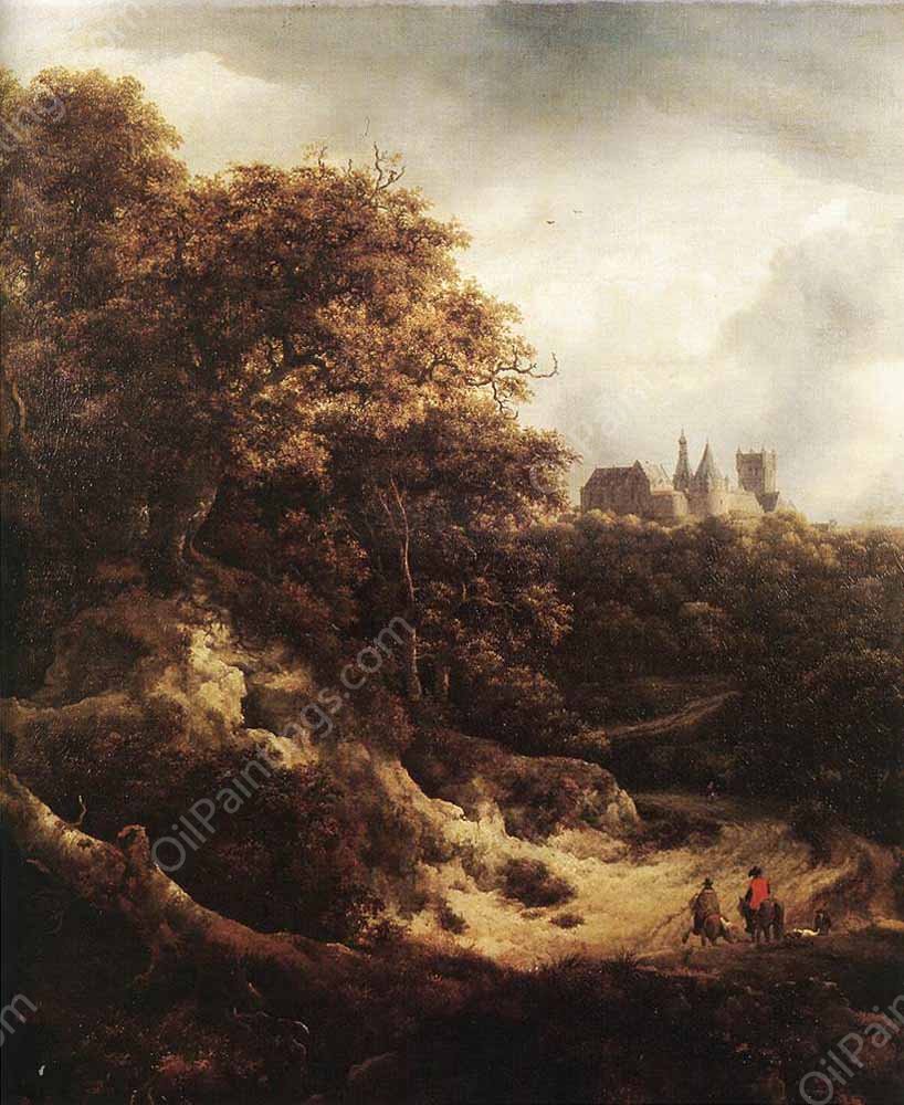 The Castle at Bentheim by Jacob Van Ruisdael - Hand-Painted Oil Painting Reproduction
