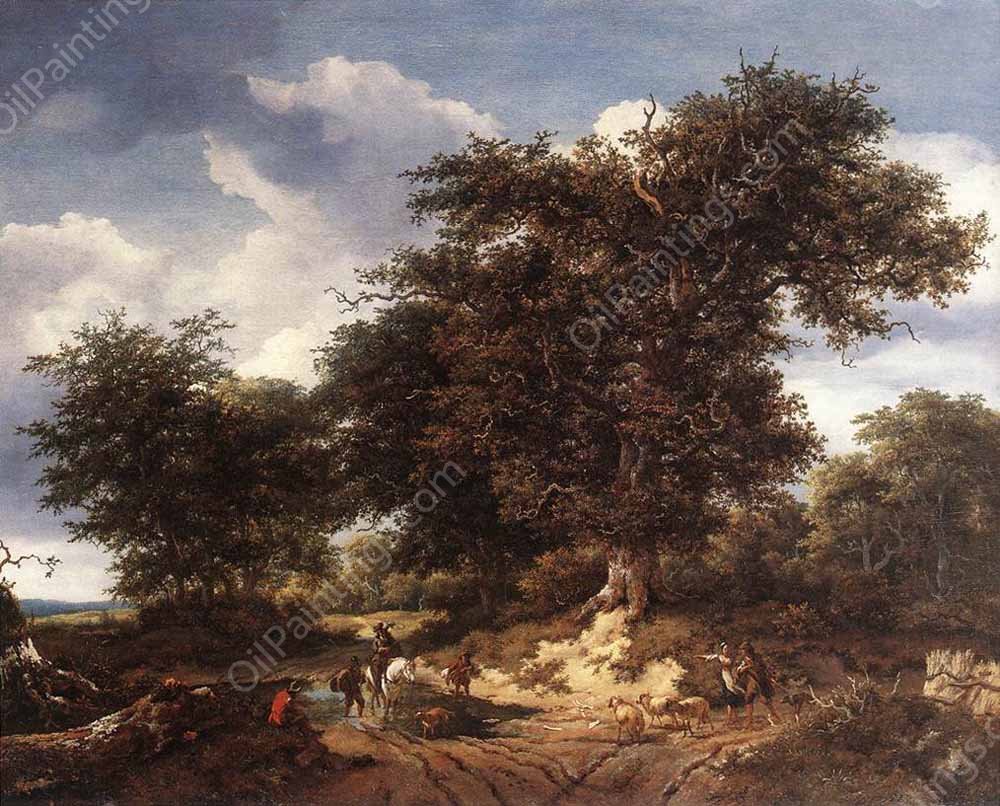 The Great Oak by Jacob Van Ruisdael - Hand-Painted Oil Painting Reproduction