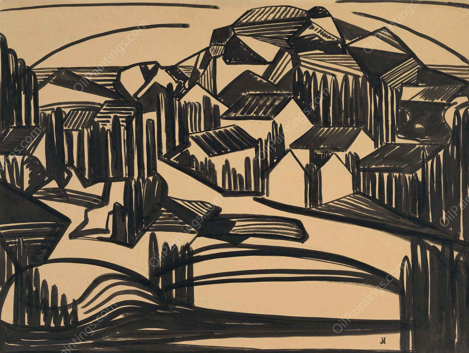 Drawing 16  by Jacoba Van Heemskerck - Hand-Painted Oil Painting Reproduction