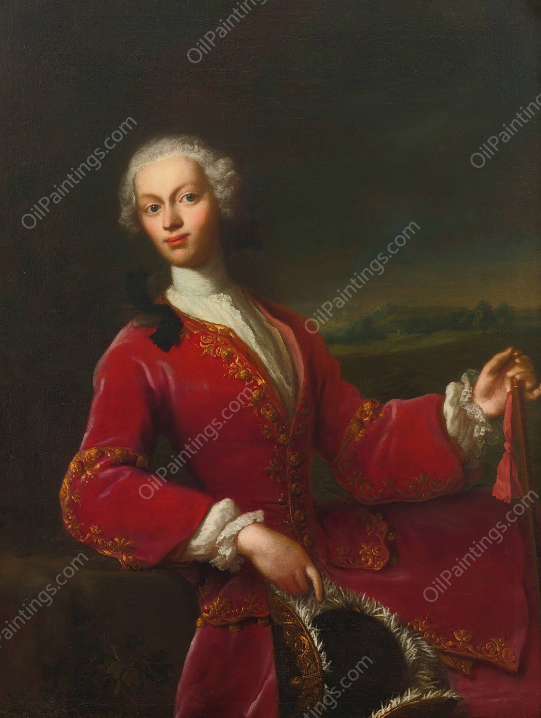 Portrait of a young man by Jacopo Amigoni - Hand-Painted Oil Painting Reproduction