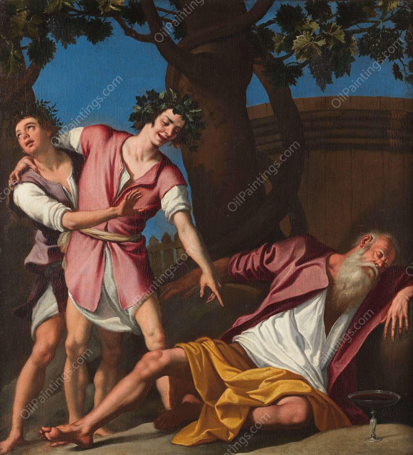 The Drunkenness of Noah  by Jacopo Da Empoli - Hand-Painted Oil Painting Reproduction