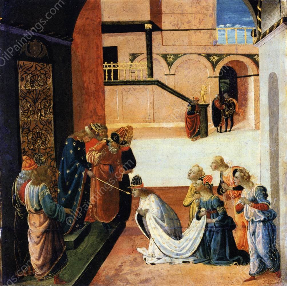 Esther Before Ahasuerus by Jacopo Del Sellaio - Hand-Painted Oil Painting Reproduction