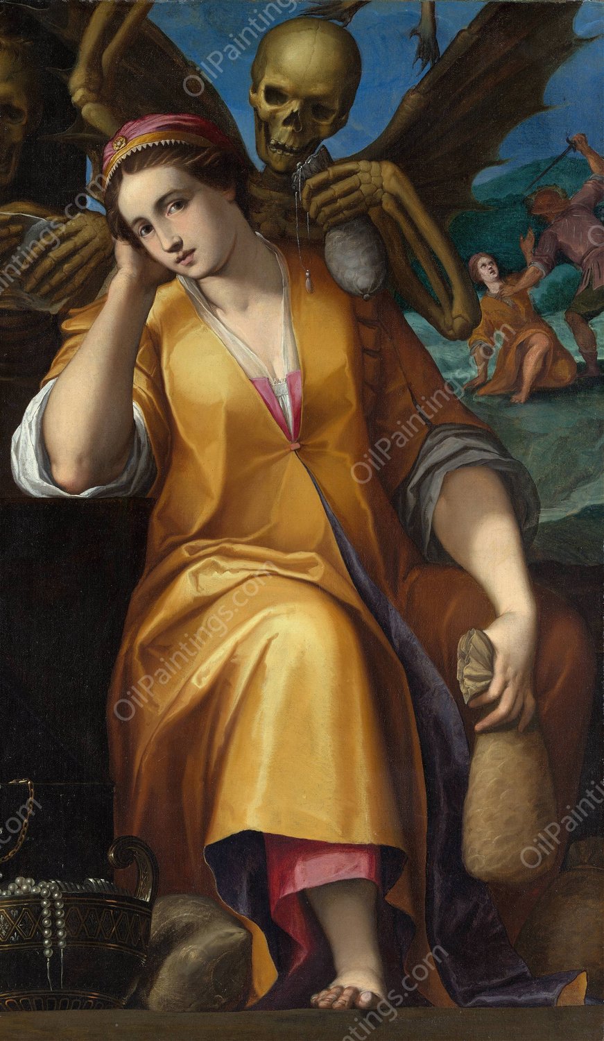 Allegory of Avarice by Jacopo Ligozzi - Hand-Painted Oil Painting Reproduction