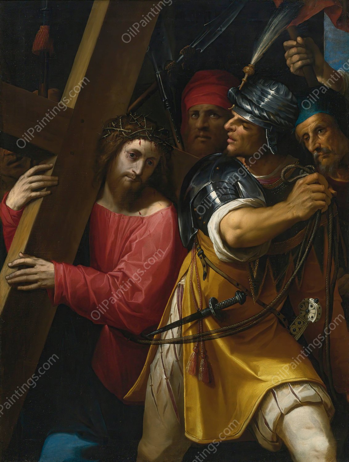 Christ Carrying The Cross by Jacopo Ligozzi - Hand-Painted Oil Painting Reproduction