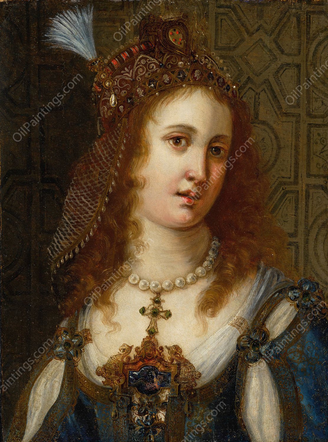 Portrait Of Virginia de'Medici by Jacopo Ligozzi - Hand-Painted Oil Painting Reproduction