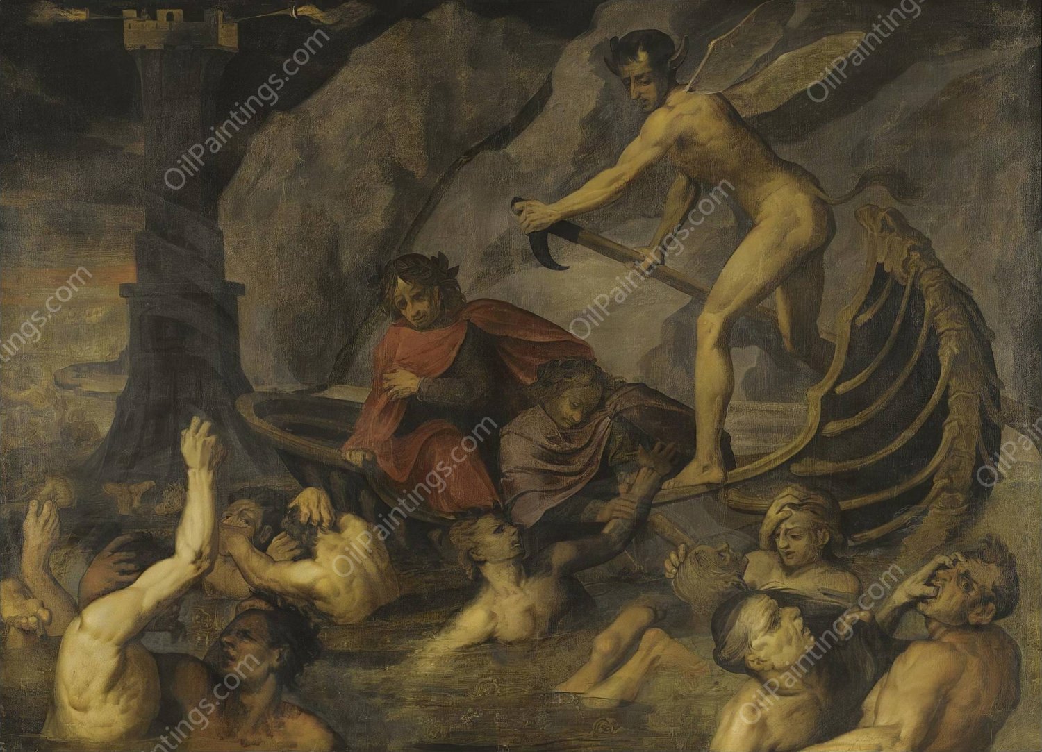 Scene From The Divine Comedy 1 by Jacopo Ligozzi - Hand-Painted Oil Painting Reproduction