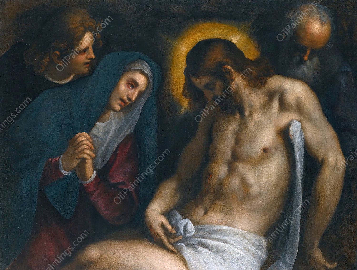 The Deposition by Jacopo Palma Il Vecchio - Hand-Painted Oil Painting Reproduction