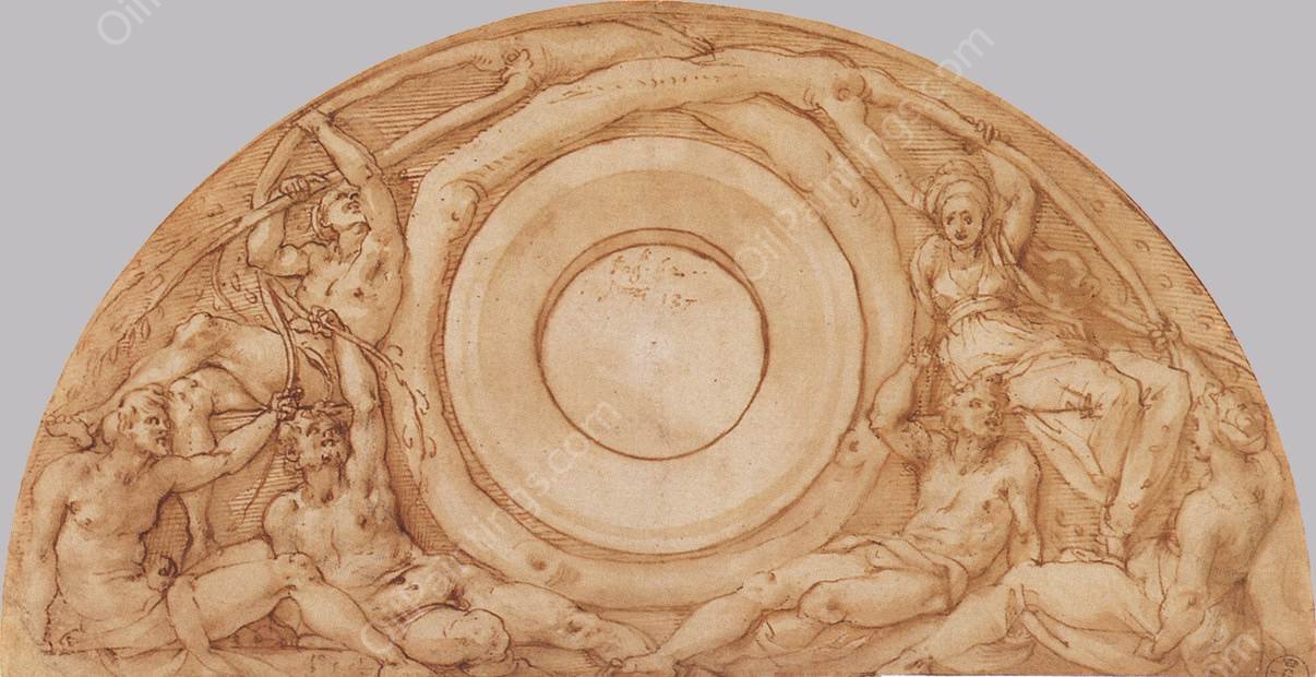 Study for the Lunette with Vertumnus and Pomona by Jacopo Pontormo - Hand-Painted Oil Painting Reproduction