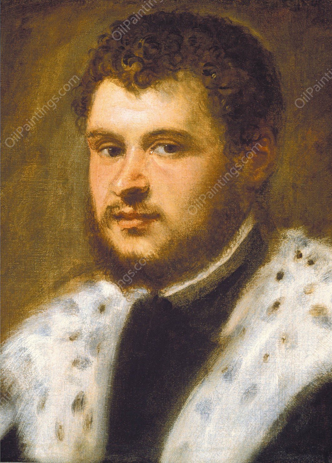 Young Man with a Beard  by Jacopo Tintoretto - Hand-Painted Oil Painting Reproduction