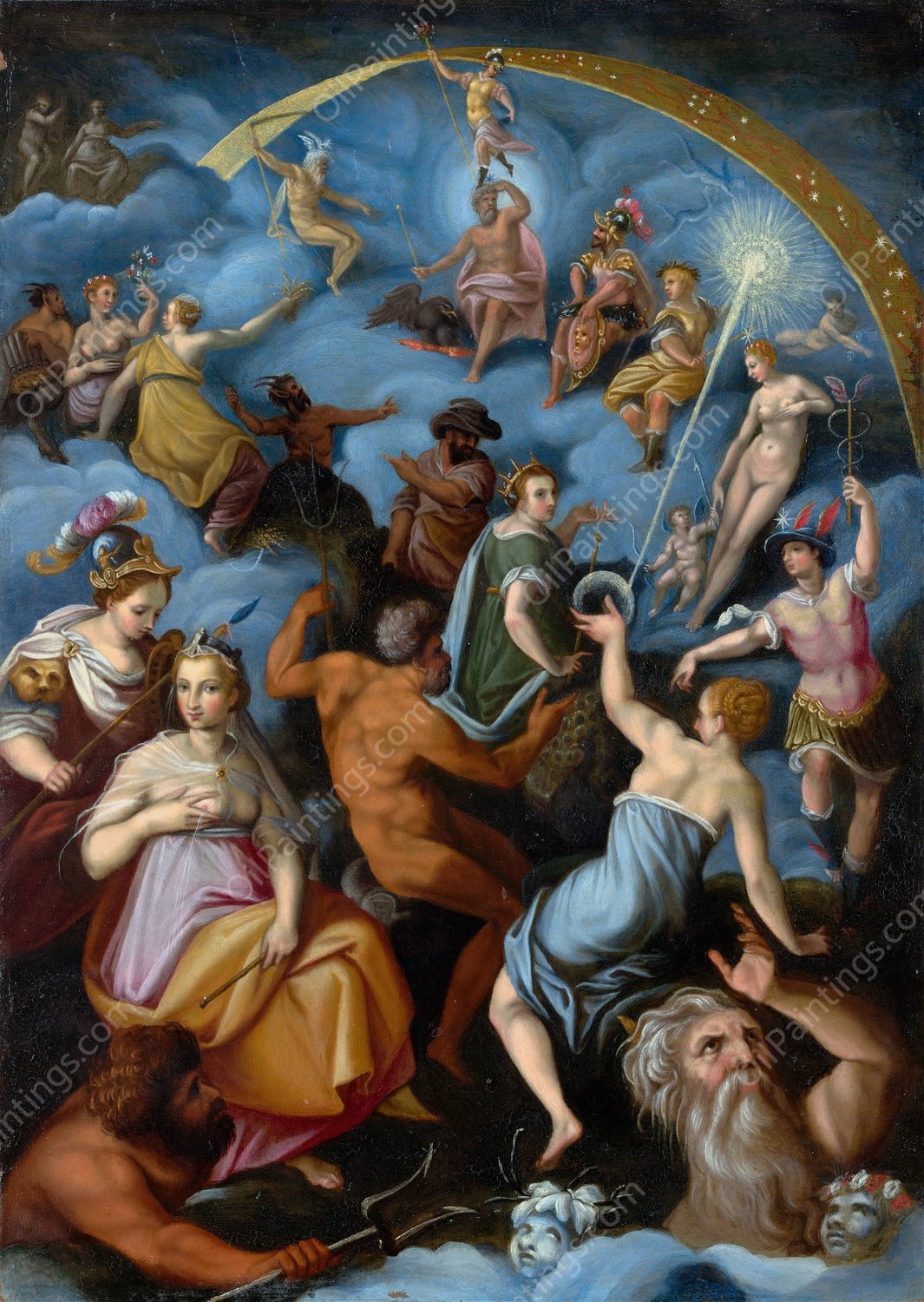 The Assembly of The gods  by Jacopo Zucchi - Hand-Painted Oil Painting Reproduction