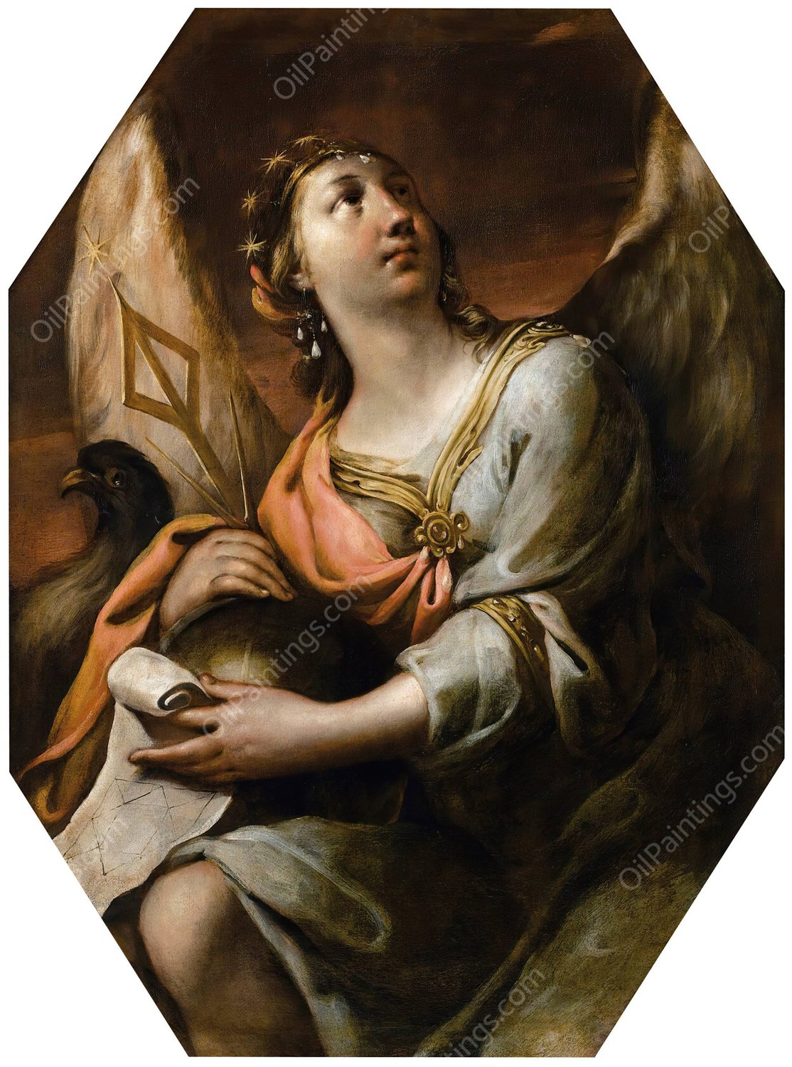 Allegory Of Astronomy, Urania by Jacques Bellange - Hand-Painted Oil Painting Reproduction