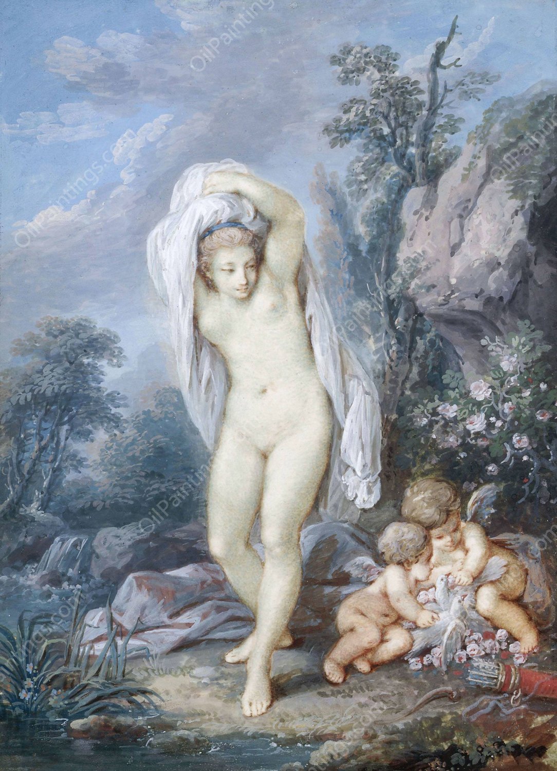 Le Bain de Venus by Jacques Charlier - Hand-Painted Oil Painting Reproduction