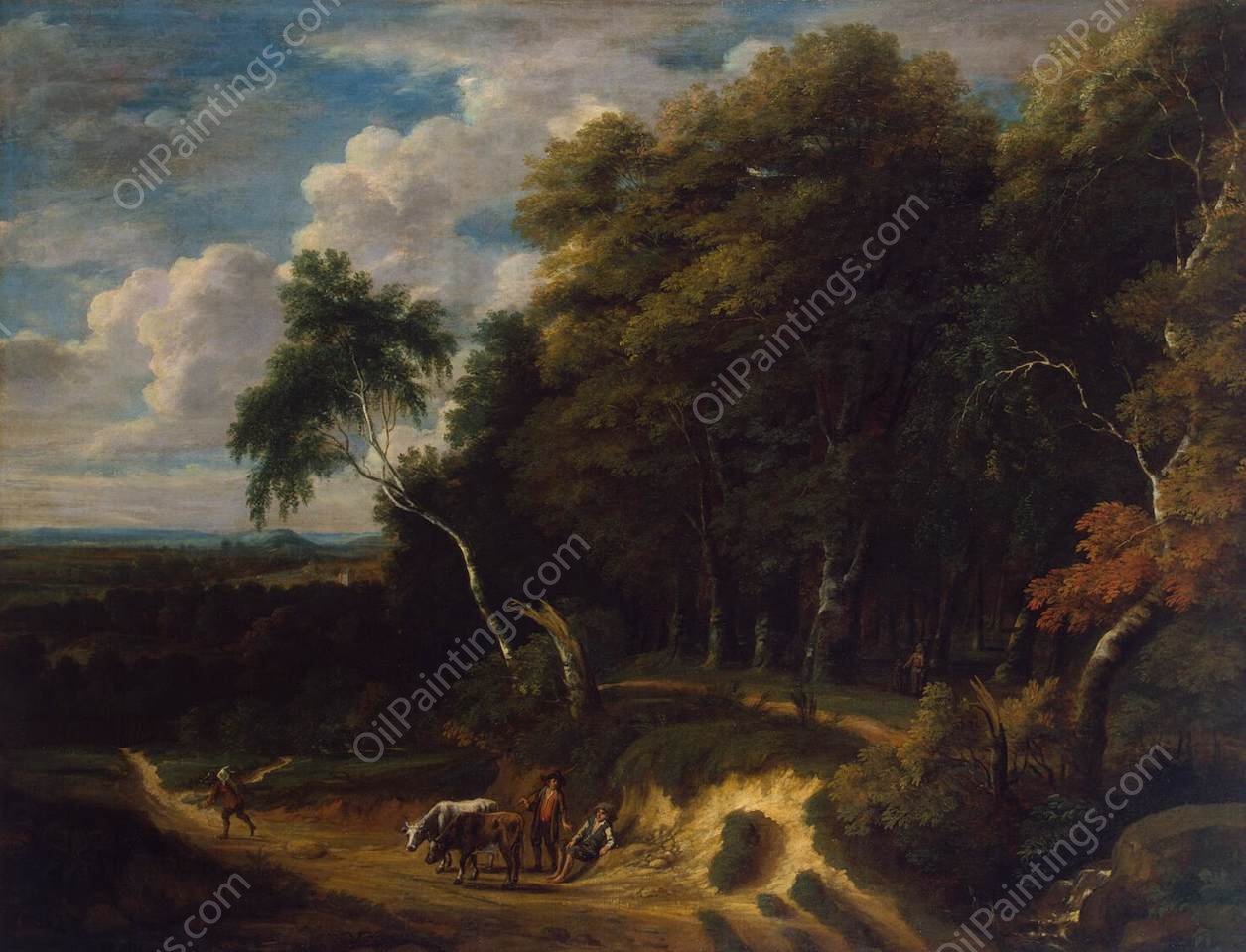 Landscape with a Herd by Jacques D'Arthois - Hand-Painted Oil Painting Reproduction