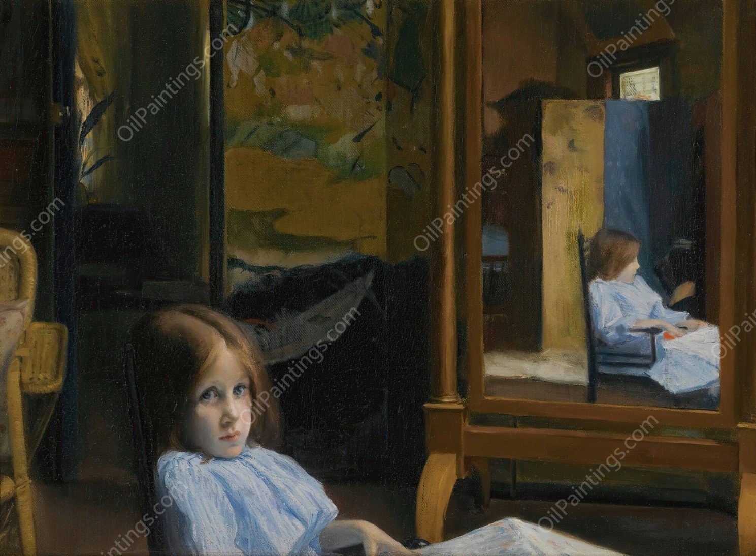 Fillette  by Jacques-Emile Blanche - Hand-Painted Oil Painting Reproduction