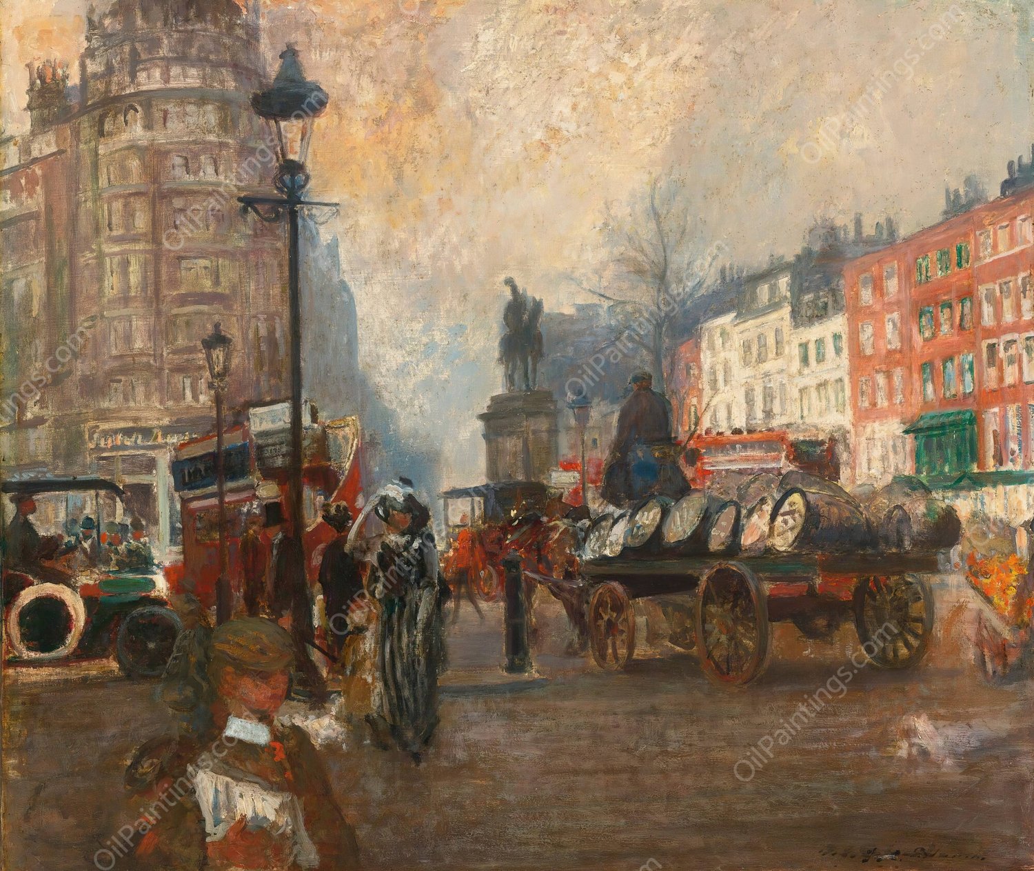 Knightsbridge Seen From Sloane Street, December 1913 by Jacques-Emile Blanche - Hand-Painted Oil Painting Reproduction