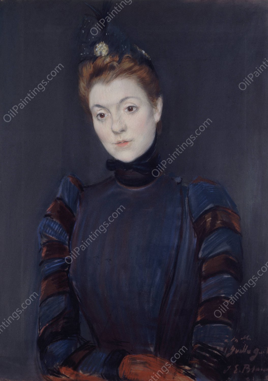 Yvette Guilbert  by Jacques-Emile Blanche - Hand-Painted Oil Painting Reproduction