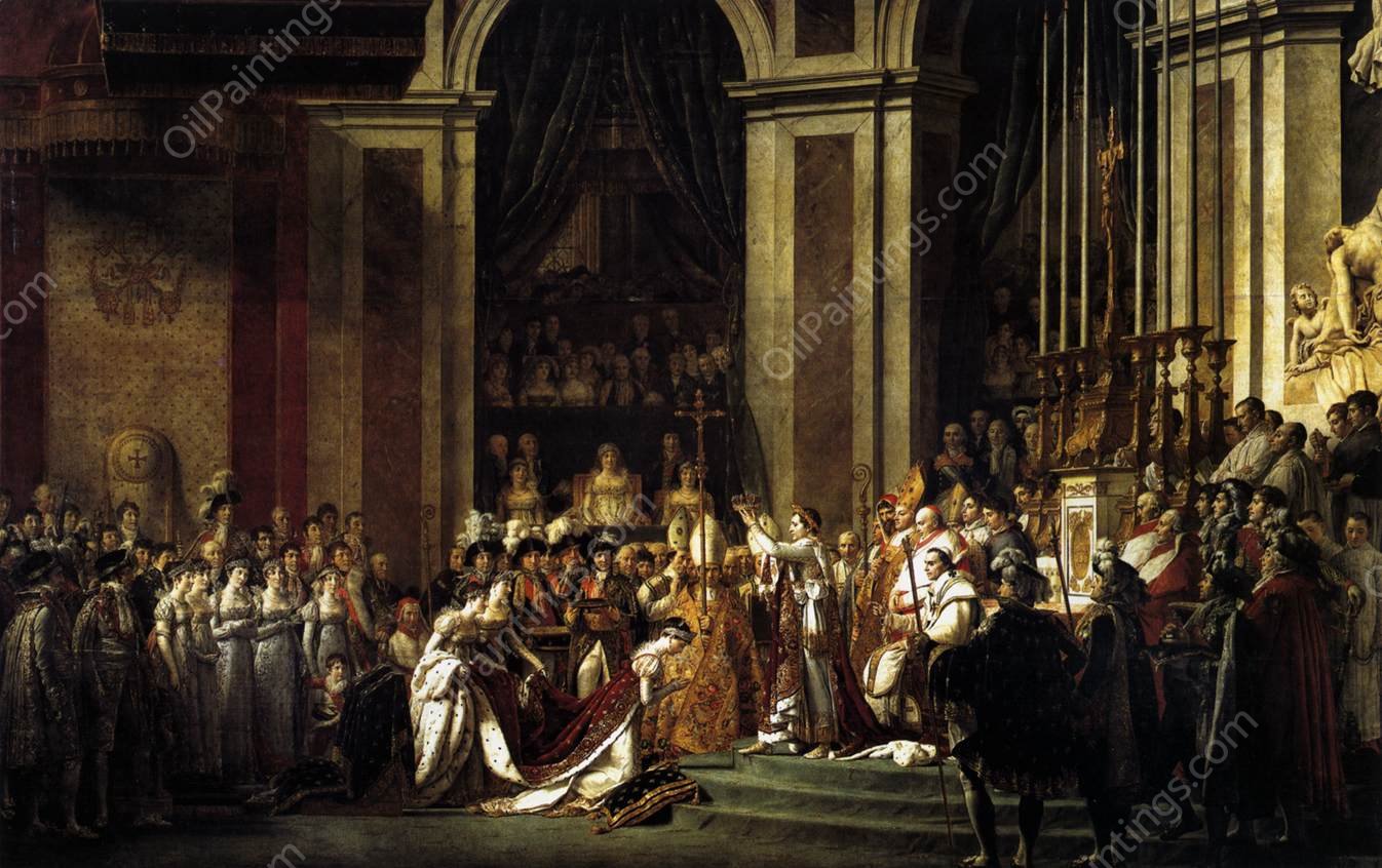 Consecration of the Emperor Napoleon I and Coronation of the Empress Josephine by Jacques-Louis David - Hand-Painted Oil Painting Reproduction